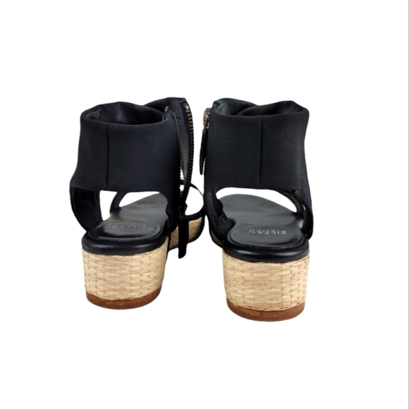 Eileen Fisher‎ Black Side Zippered Espadrille Sandals - Picture 8 of 10